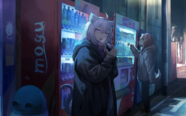 hololive Nekomata Okayu Inugami Korone Anime Virtual Youtuber HD Desktop Wallpaper | Background Image