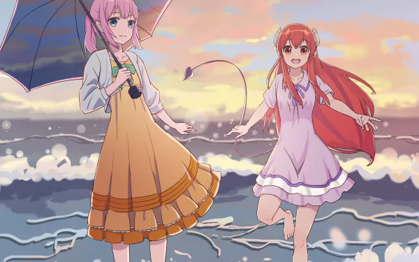 Momo Chiyoda Yuuko Yoshida Anime The Demon Girl Next Door HD Desktop Wallpaper | Background Image