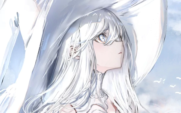 white hair Anime witch HD Desktop Wallpaper | Background Image