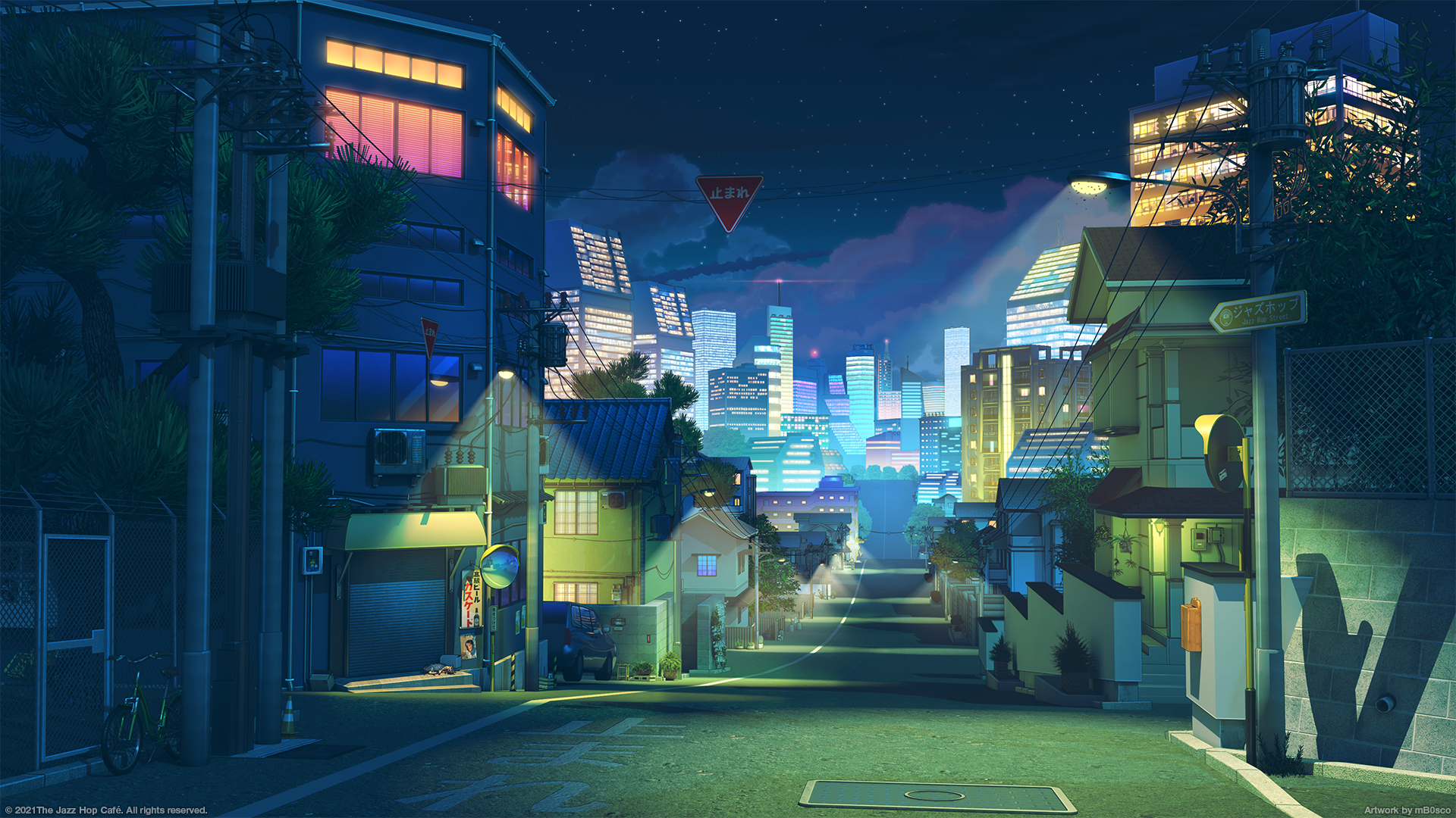 Anime street, shadow, scenic, city, Anime, HD wallpaper | Peakpx