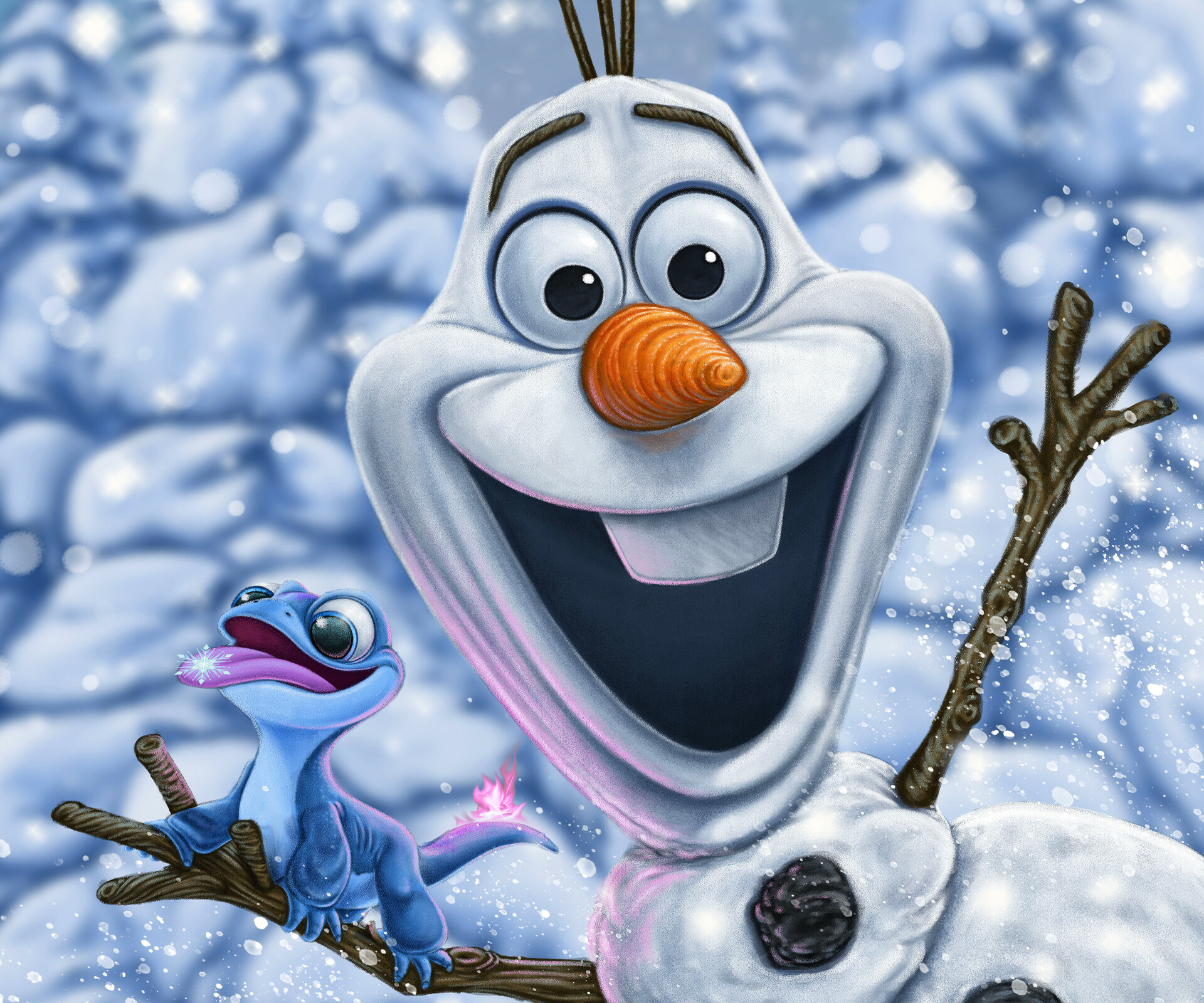 Olaf the Snowman and Bruni the Lizard by Eric Lutsepp