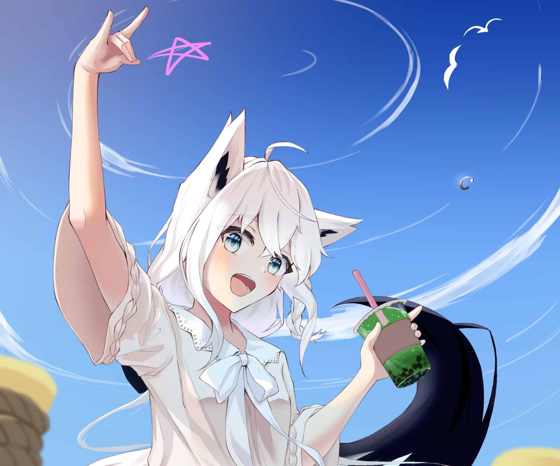 Download Hololive Shirakami Fubuki Anime Virtual Youtuber HD Wallpaper