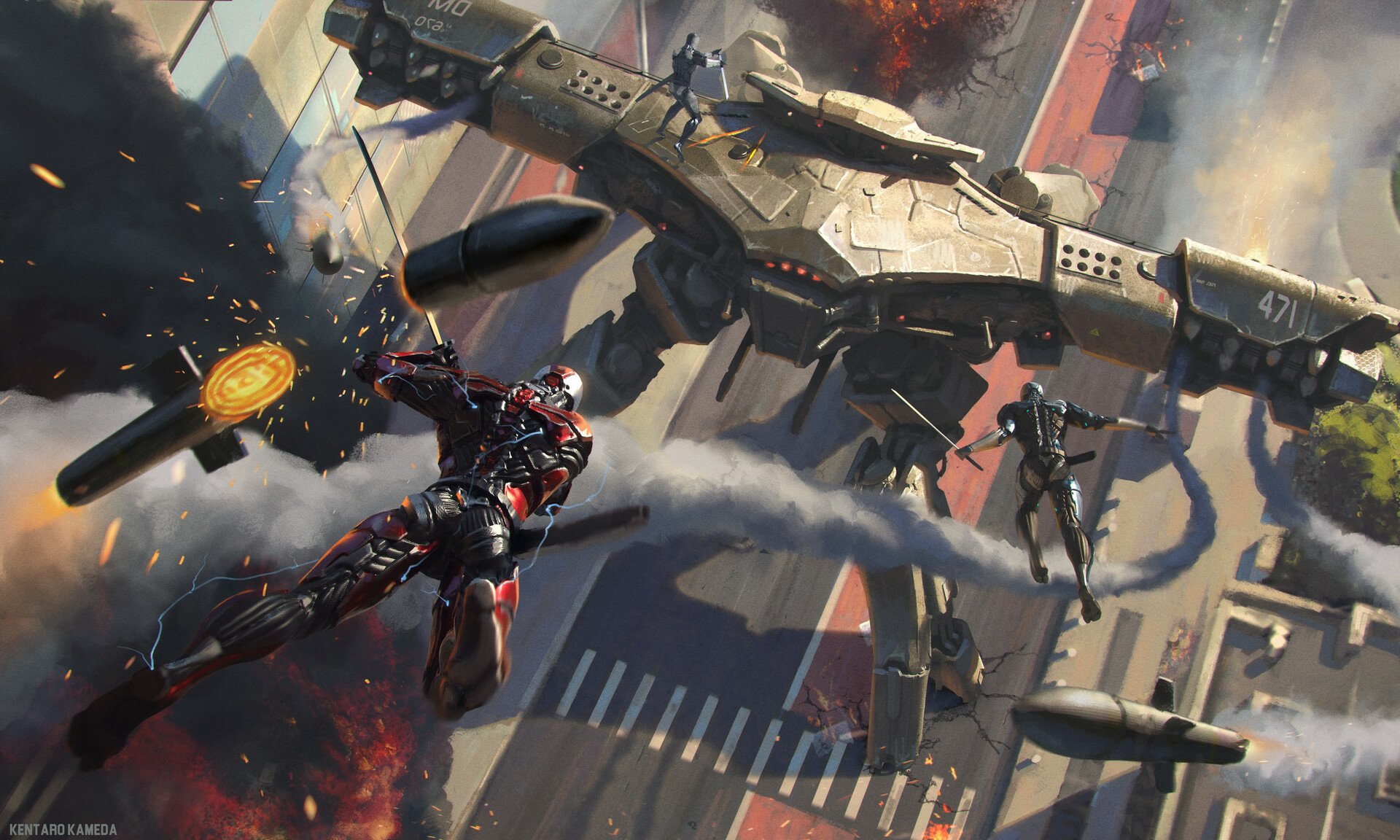 Download Sci Fi Mech HD Wallpaper by Kameda Kentaro