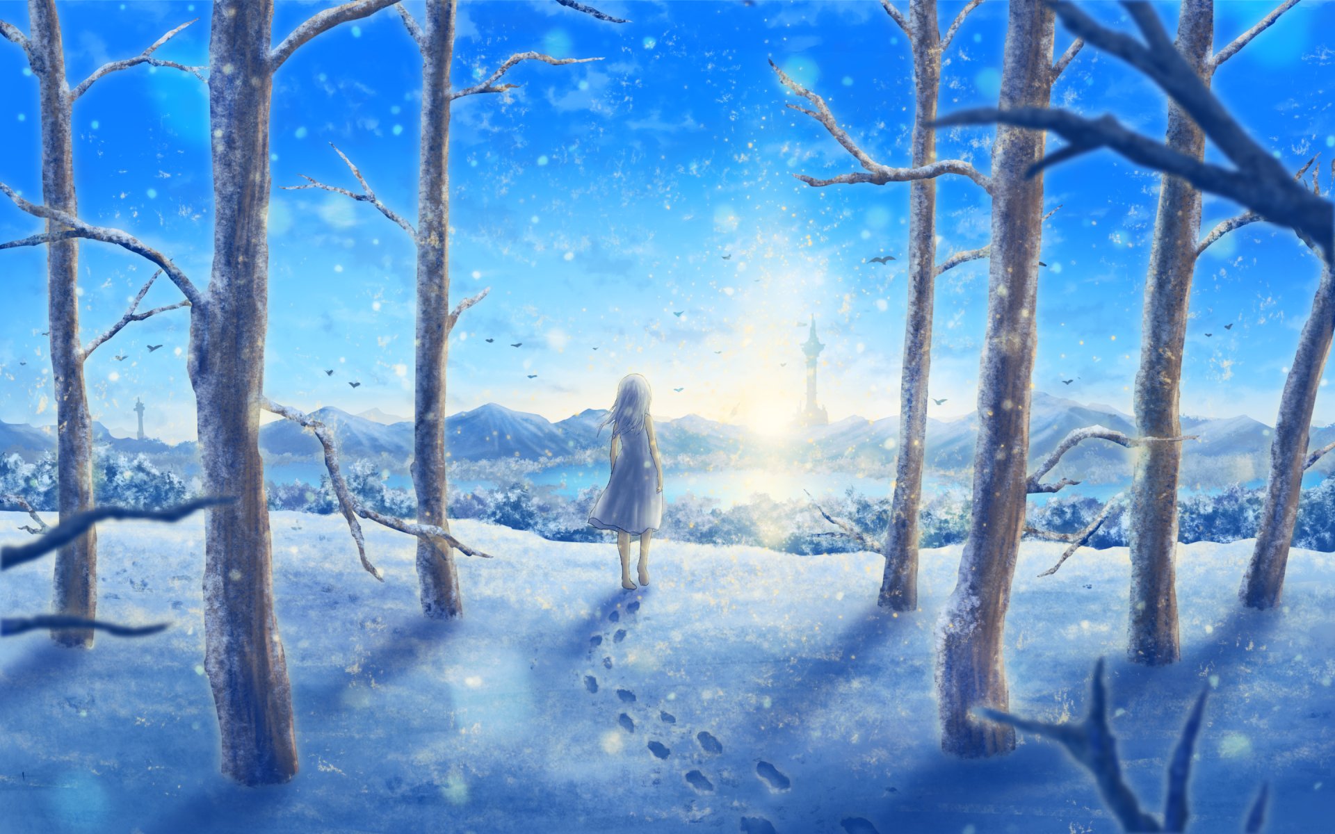 Download Winter Anime Girl Anime Girl Winter Anime HD Wallpaper by 伊藤あう