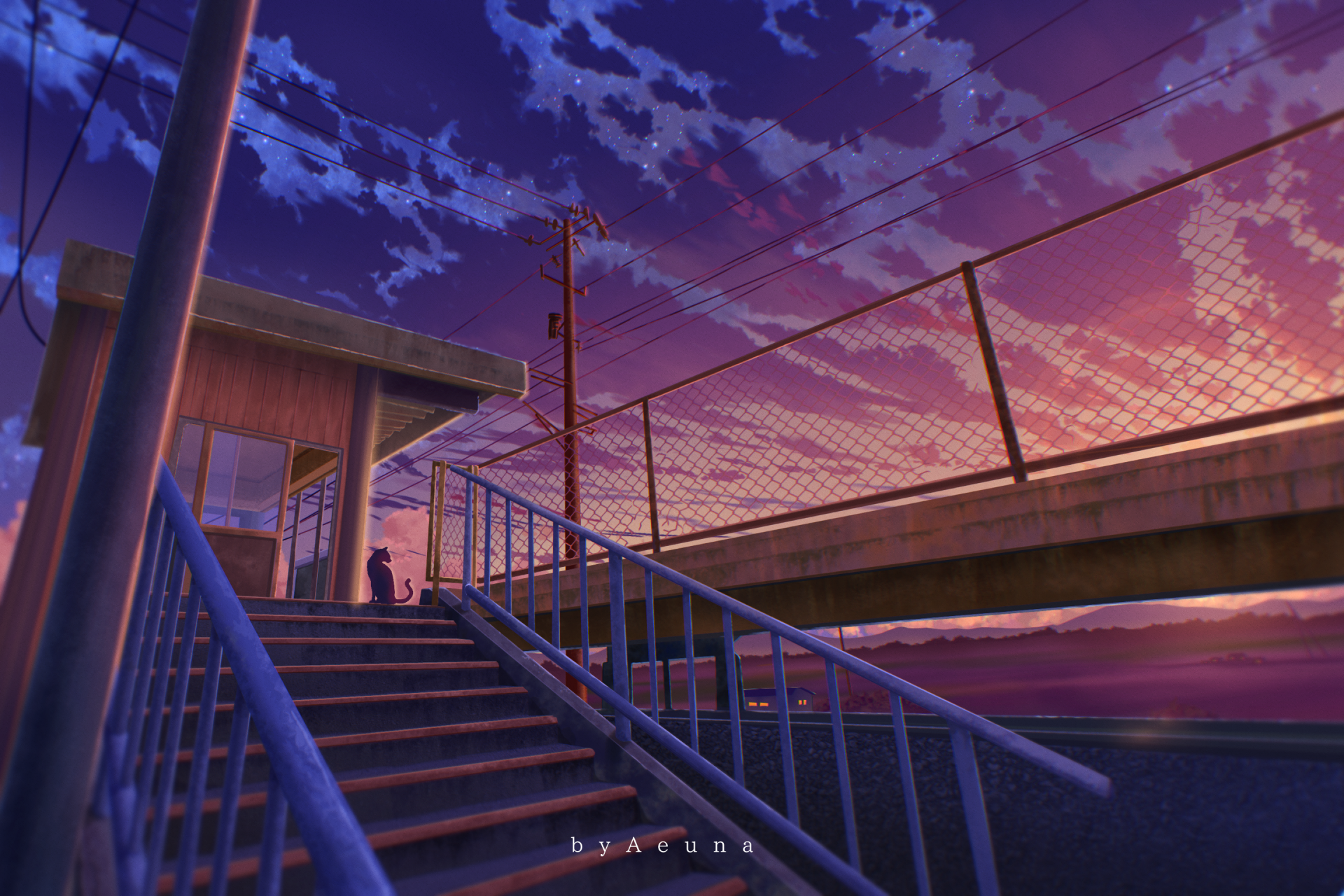 Download Anime Train Station HD Wallpaper