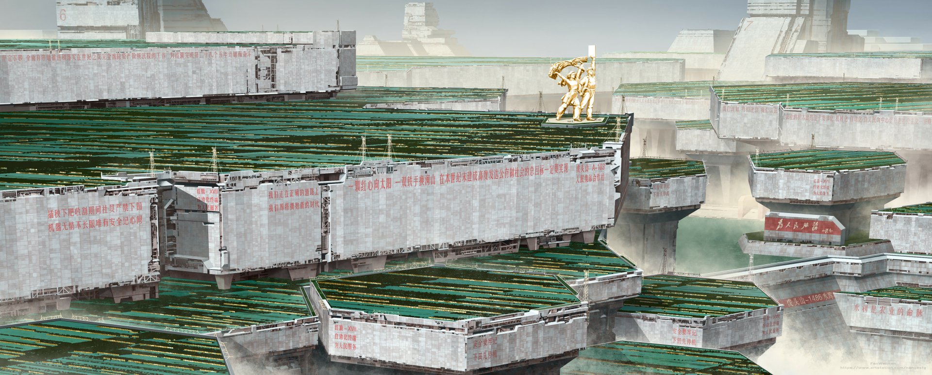 Download Sci Fi Structure HD Wallpaper by Fan Wennan | 3840x1546 ...
