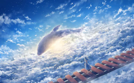 whale Anime girl anime girl HD Desktop Wallpaper | Background Image
