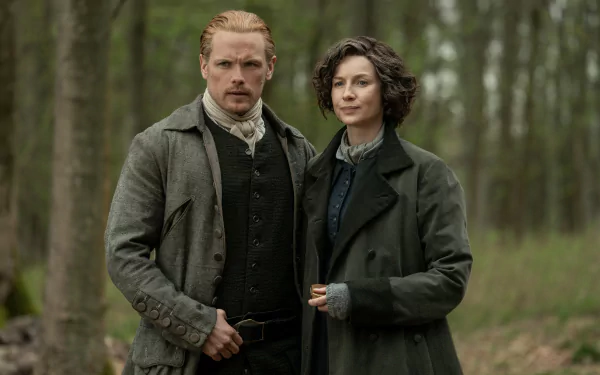 Claire Fraser Caitriona Balfe Sam Heughan Jamie Fraser TV Show Outlander HD Desktop Wallpaper | Background Image