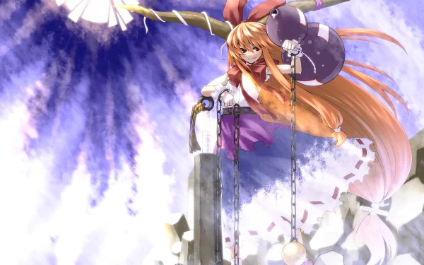 Suika Ibuki Anime Touhou HD Desktop Wallpaper | Background Image