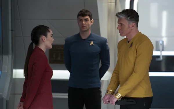 La'an Noonien-Singh Christina Chong Christopher Pike Anson Mount TV Show Star Trek: Strange New Worlds HD Desktop Wallpaper | Background Image