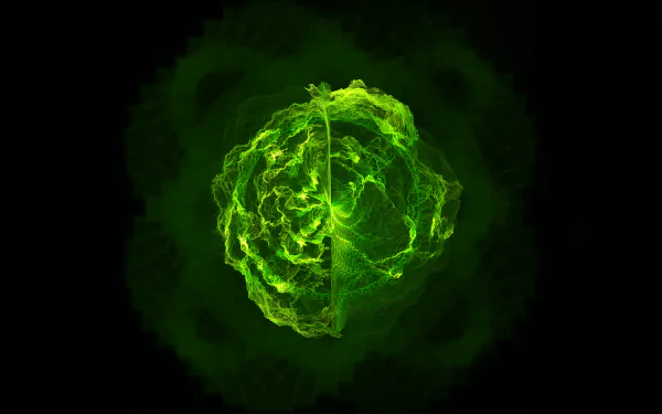 Abstract green neon fractal design HD desktop wallpaper and background.