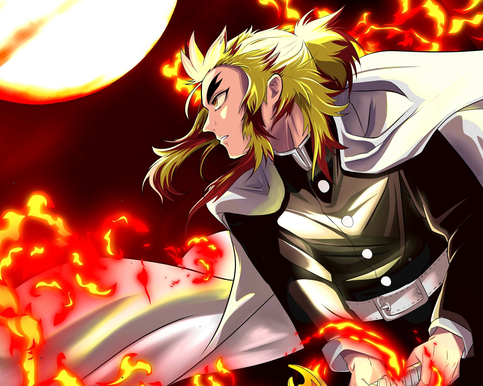 Download Kyojuro Rengoku Anime Demon Slayer: Kimetsu No Yaiba 4k Ultra HD Wallpaper by Boredthings