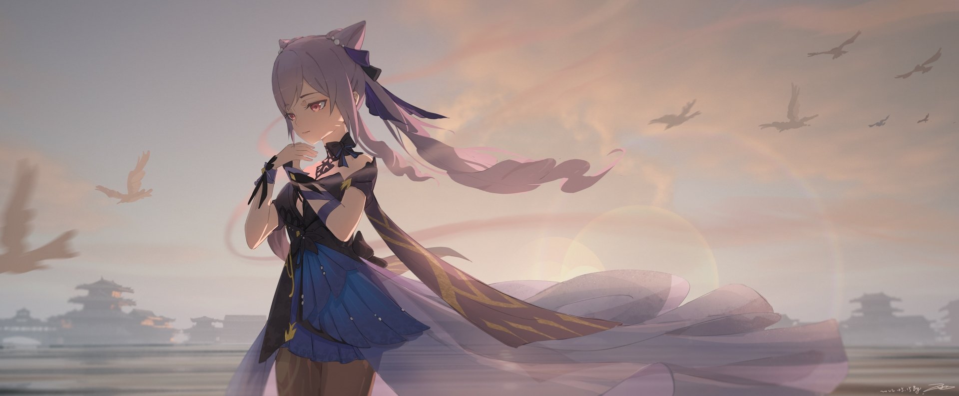 Download Keqing (Genshin Impact) Video Game Genshin Impact 4k Ultra HD Wallpaper by 雨様