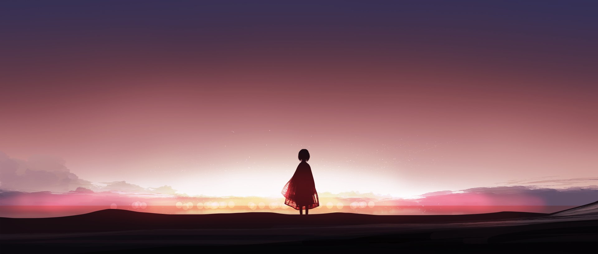 Download Alone Evening Anime Sunset Anime Sunset 4k Ultra HD Wallpaper by Gracile