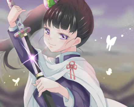 Kanao Tsuyuri Anime Demon Slayer: Kimetsu no Yaiba HD Desktop Wallpaper | Background Image