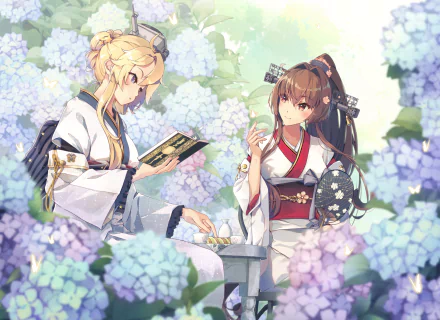 Iowa (Kancolle) Yamato (Kancolle) Anime Kantai Collection HD Desktop Wallpaper | Background Image