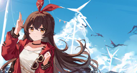 Amber (Genshin Impact) video game Genshin Impact HD Desktop Wallpaper | Background Image