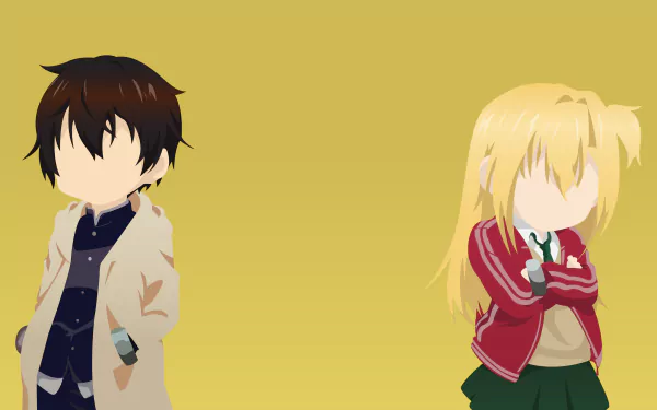 Yuuri Amakage Akira Shiroyanagi Anime Battle in 5 Seconds After Meeting HD Desktop Wallpaper | Background Image