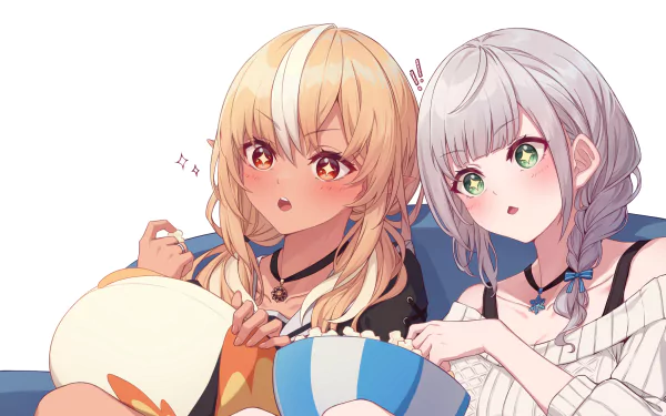hololive Shirogane Noel Shiranui Flare Anime Virtual Youtuber HD Desktop Wallpaper | Background Image