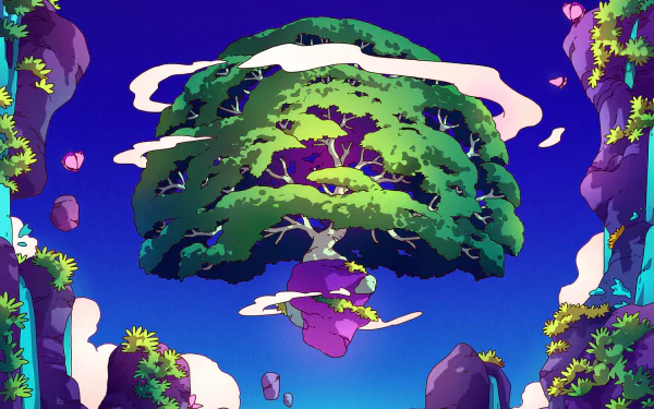 floating island artistic tree HD Desktop Wallpaper | Background Image