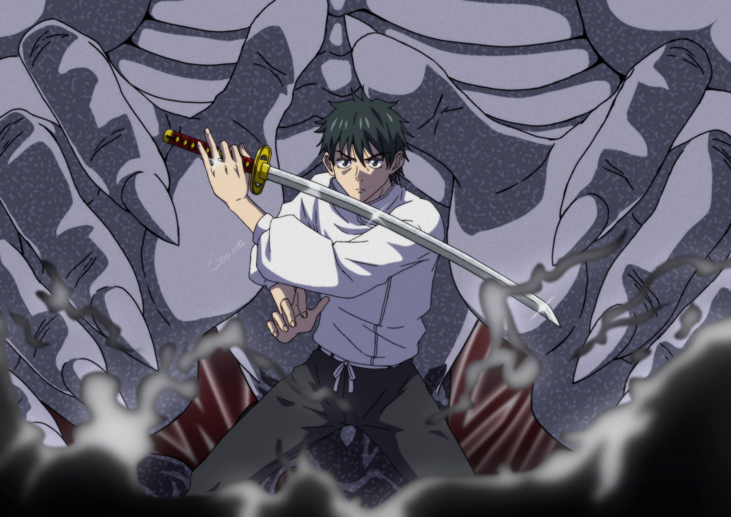 Jujutsu kaisen yuta. Okkotsu Yuta Sword. Yuta Okkotsu магическая битва. Меч Okkotsu Yuta. Юта оккоцу магическая битва Манга.