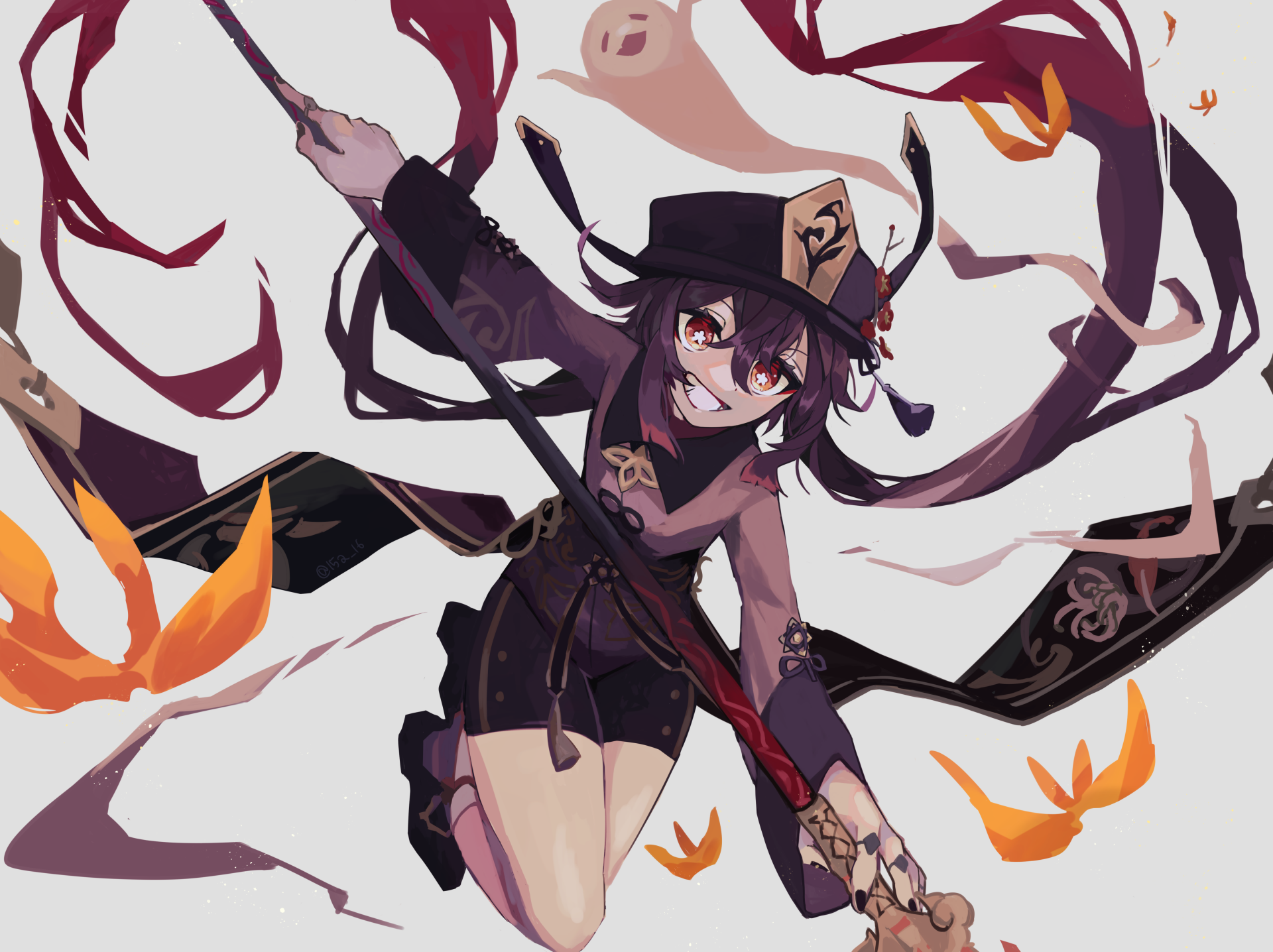 Download Hu Tao Video Game Genshin Impact 4k Ultra HD Wallpaper by O-ka