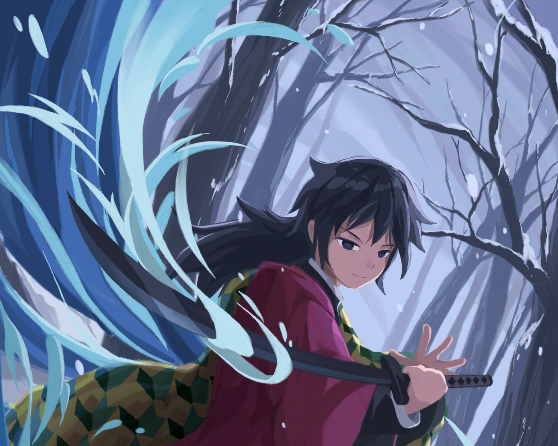 Download Giyuu Tomioka Anime Demon Slayer: Kimetsu No Yaiba HD Wallpaper by White Mochi