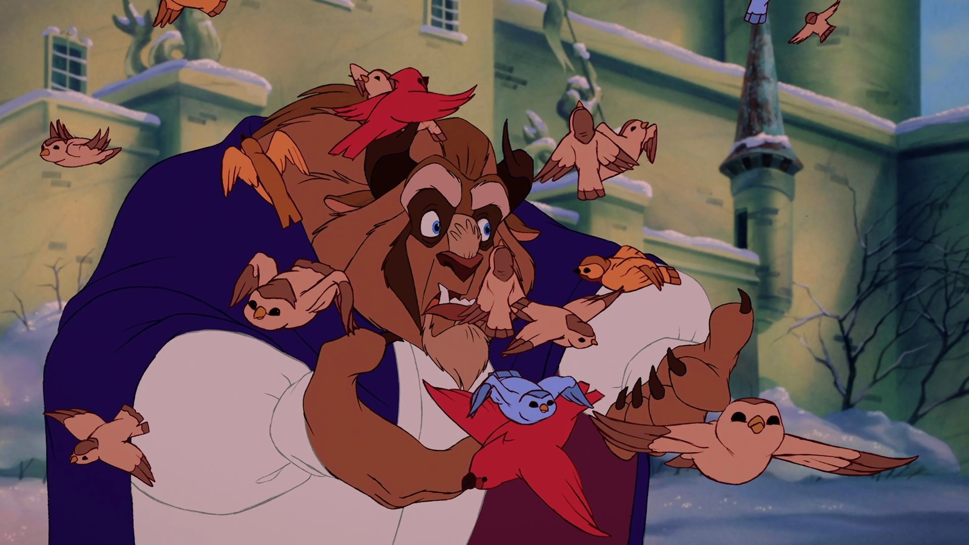 Download Christmas Snow Winter Beast Beast (Beauty And The Beast) Movie Beauty And The Beast (1991) 4k Ultra HD Wallpaper