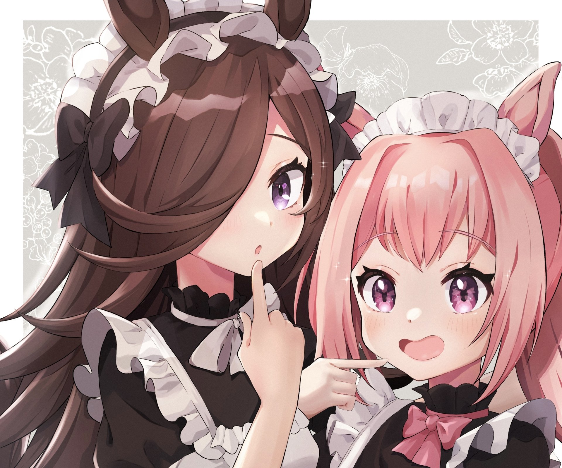 Download Rice Shower Haru Urara Maid Anime Uma Musume: Pretty Derby HD Wallpaper