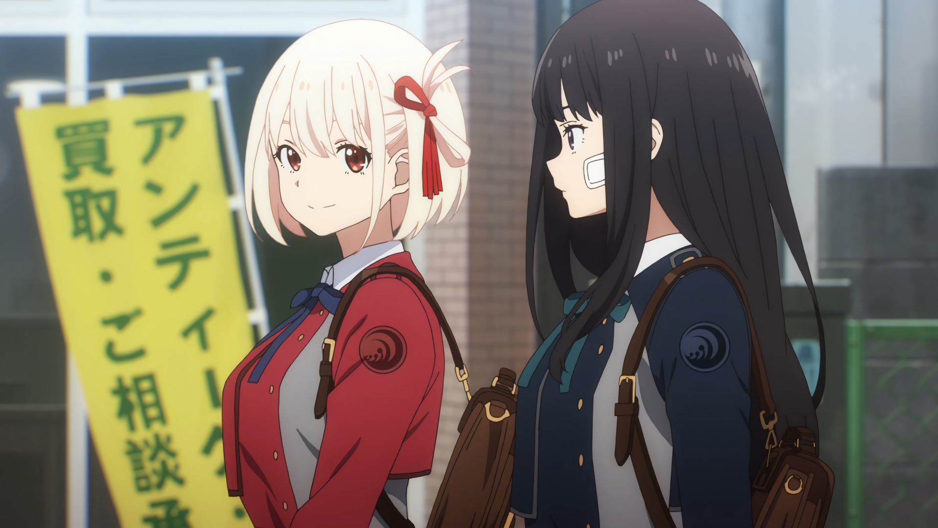 Download Takina Inoue Chisato Nishikigi Anime Lycoris Recoil 4k Ultra HD Wallpaper