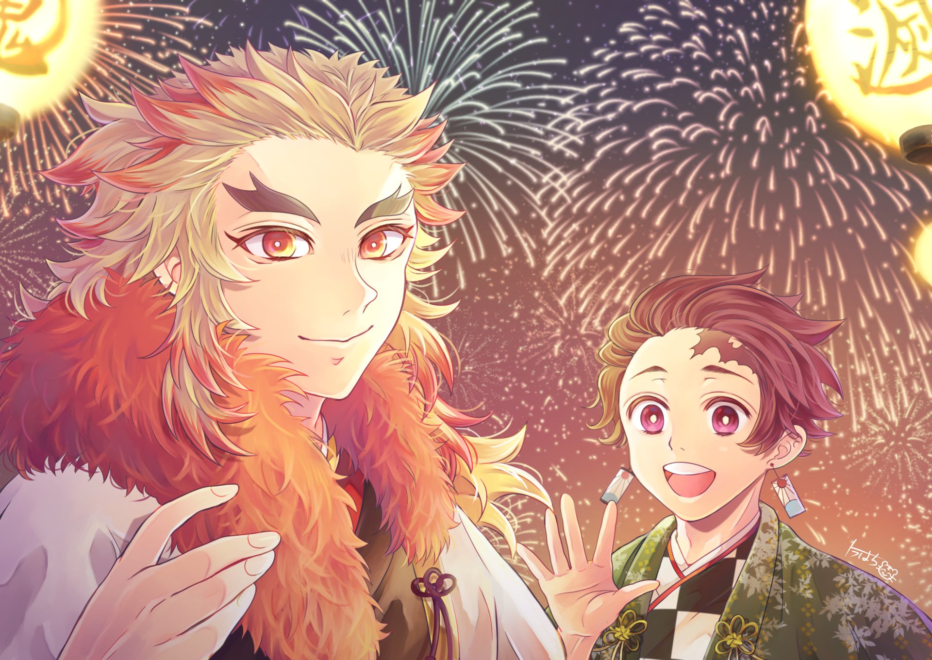 Download Tanjiro Kamado Kyojuro Rengoku Anime Demon Slayer: Kimetsu No ...