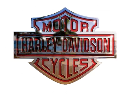 Harley-Davidson logo in metallic style against a clear background, suitable as an HD desktop wallpaper or background.