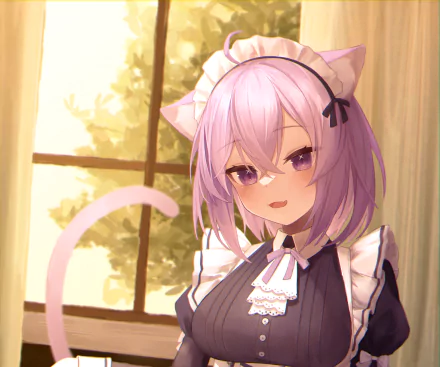hololive Nekomata Okayu Anime Virtual Youtuber HD Desktop Wallpaper | Background Image