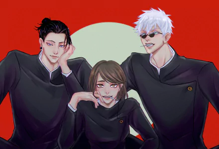 Satoru Gojo Suguru Geto Shoko Ieiri Anime Jujutsu Kaisen Gojo & Geto HD Desktop Wallpaper | Background Image