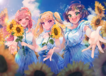 Uesugi U. Kyouko Nishizono Honoka Araki Rena Anime Tokyo 7th Sisters HD Desktop Wallpaper | Background Image