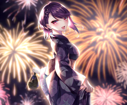 kimono Gundo Mirei Anime Virtual Youtuber HD Desktop Wallpaper | Background Image