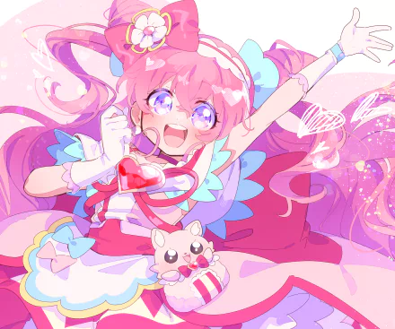 Nagomi Yui Cure Precious Anime Delicious Party Precure HD Desktop Wallpaper | Background Image