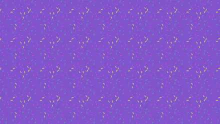 Fall Guys HD PC desktop wallpaper: bright purple background covered in scattered multicolored confetti sprinkles.