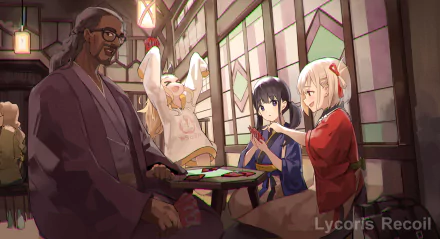 Chisato Nishikigi Takina Inoue Kurumi (Lycoris Recoil) Mika (Lycoris Recoil) Anime Lycoris Recoil HD Desktop Wallpaper | Background Image