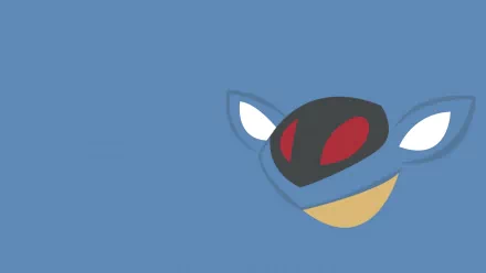 HD PC desktop wallpaper featuring a minimalist anime-style Armaldo from Pokémon with a blue background.