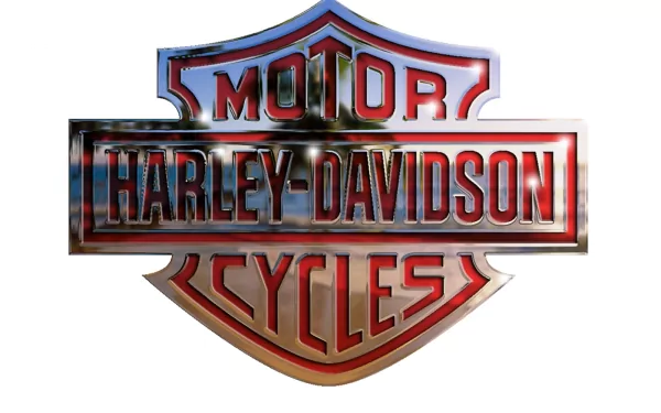 Harley-Davidson logo in metallic style against a clear background, suitable as an HD desktop wallpaper or background.