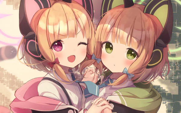 Saiba Momoi Saiba Midori video game Blue Archive HD Desktop Wallpaper | Background Image