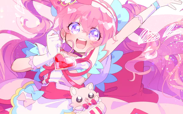 Nagomi Yui Cure Precious Anime Delicious Party Precure HD Desktop Wallpaper | Background Image