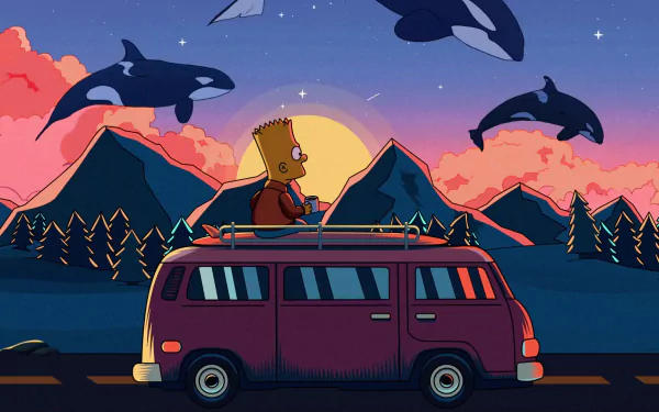 killer whale Bart Simpson TV Show The Simpsons HD Desktop Wallpaper | Background Image