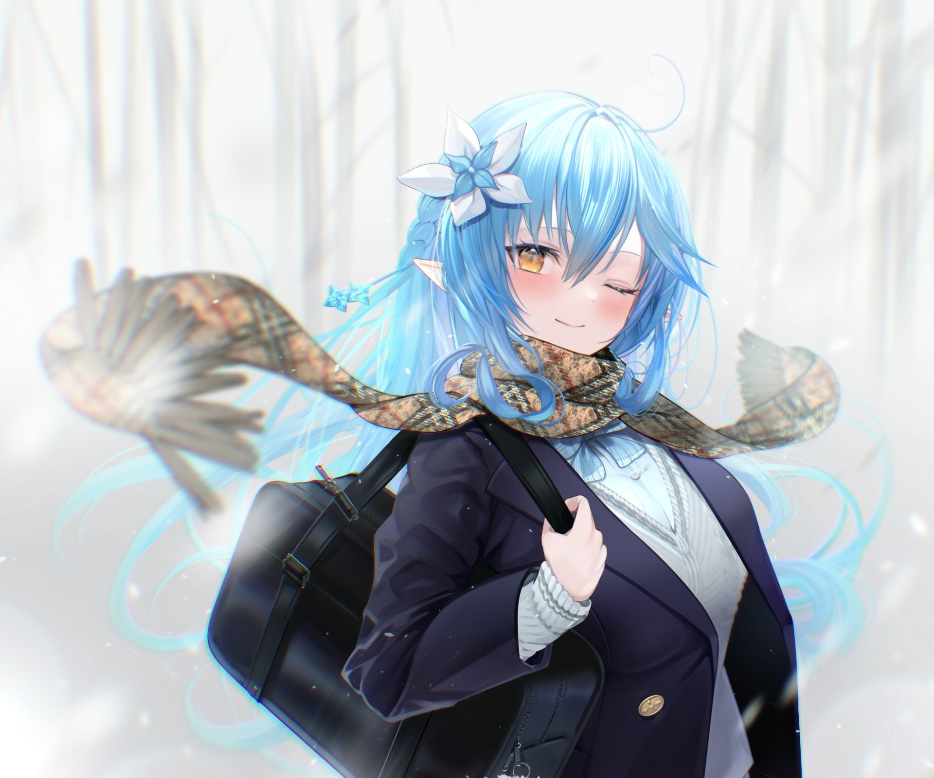 Download Hololive Yukihana Lamy Anime Virtual Youtuber 4k Ultra HD Wallpaper