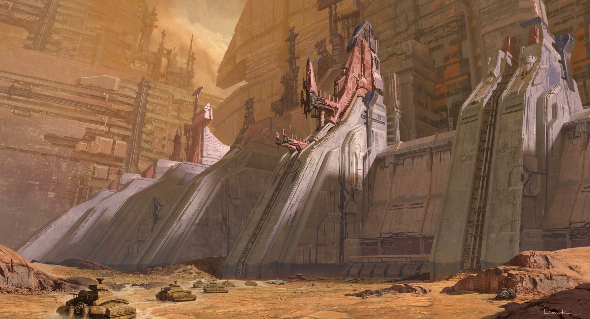 Download Sci Fi City Sci Fi City HD Wallpaper by Aaron Limonick