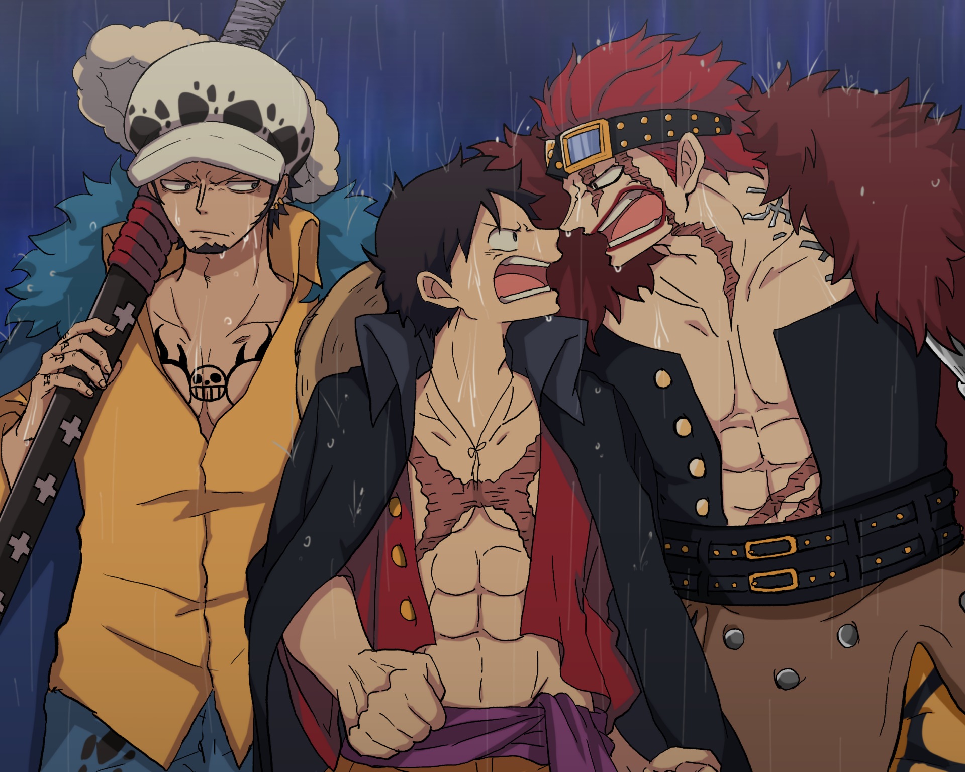 Download Eustass Kid Monkey D. Luffy Trafalgar Law Anime One Piece HD ...
