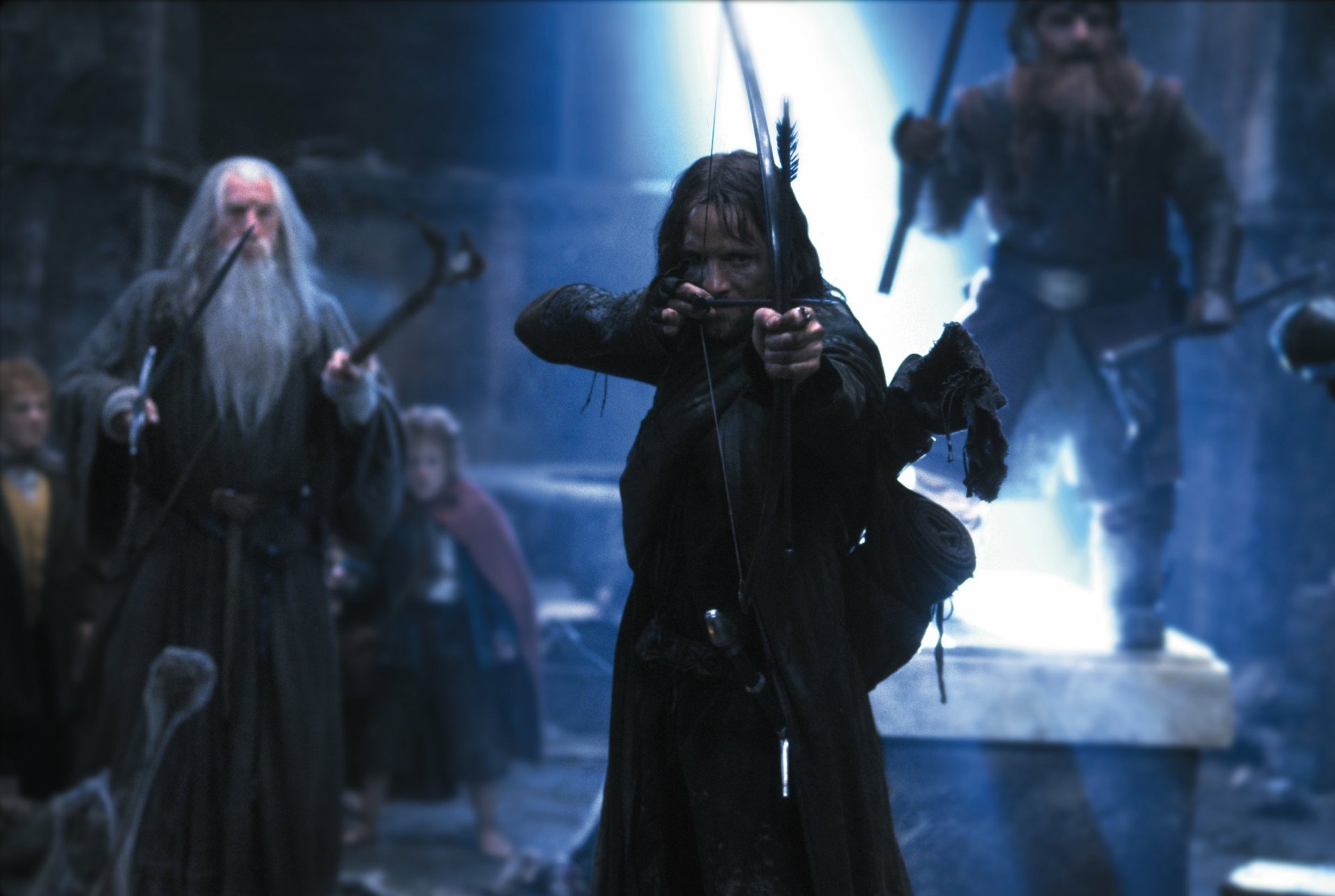 Download Gimli Gandalf Ian McKellen Viggo Mortensen Aragorn Movie The Lord Of The Rings: The Fellowship Of The Ring HD Wallpaper