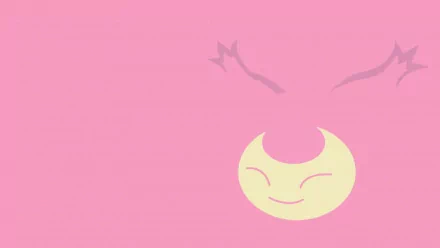A vibrant HD desktop wallpaper featuring Skitty from Pokémon, set against a soft pink background, embodying the playful and charming essence of this anime character.