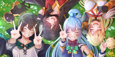 Darkness (KonoSuba) Megumin (KonoSuba) Aqua (KonoSuba) Kazuma Satou Anime KonoSuba - God’s blessing on this wonderful world!! HD Desktop Wallpaper | Background Image